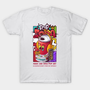 Soda can cartoon character pop art concept T-Shirt